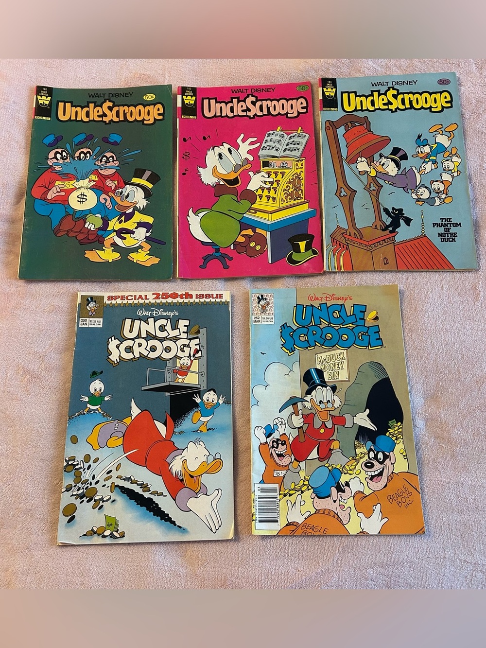 Walt Disney Uncle Scrooge vintage comic book lot of 5
